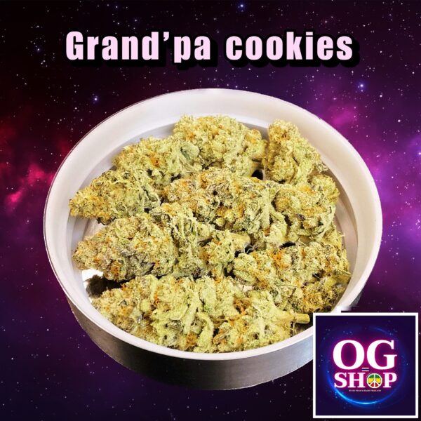 Cannabis flower Name Grandpa's cookies R1 Grow by OG team From OG shop Thailand ดอกแห้ง Grandpa's cookies R1 ปลูกโดย OG team จาก OG shop ประเทศไทย