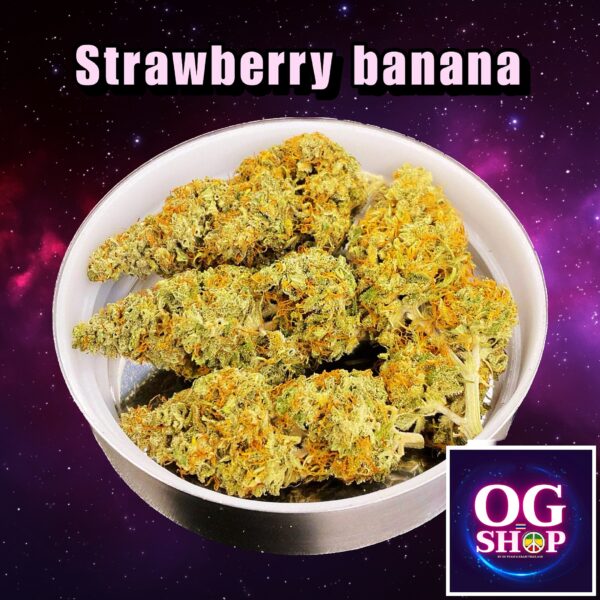 Cannabis flower Name Strawberry banana Grow by OG team From OG shop Thailand ดอกแห้ง Strawberry banana ปลูกโดย OG team จาก OG shop ประเทศไทย