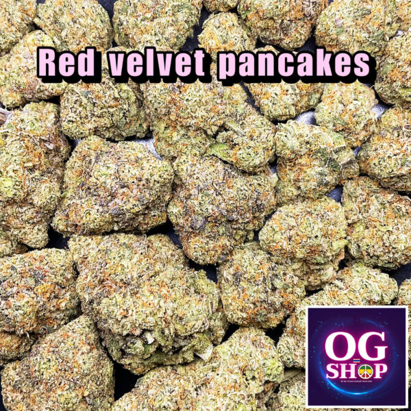 Cannabis flower Name Red velvet pancakes Grow by OG team From OG shop Thailand ดอกแห้ง Red velvet pancakes ปลูกโดย OG team จาก OG shop ประเทศไทย