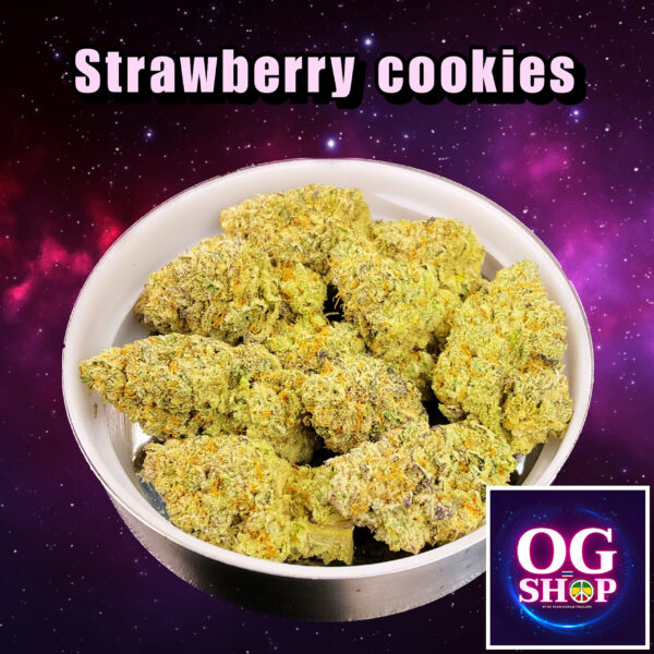 Cannabis flower Name Strawberry cookies Grow by OG team From OG shop Thailand ดอกแห้ง Strawberry cookies ปลูกโดย OG team จาก OG shop ประเทศไทย