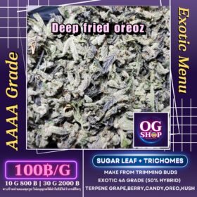 Deep fried oreoz (In house genetics) Sugar leaf + Trichomes weed shop Thailand สั่งซื้อกัญชา เศษดอก + ใบทริมติดไตรโคม ราคาถูก