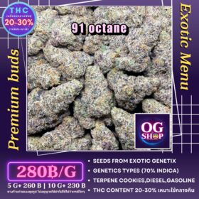 Cannabis flower Name 91 Octane Grow by OG team From OG shop Thailand ดอกแห้ง 91 Octane ปลูกโดย OG team จาก OG shop ประเทศไทย