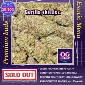 Cannabis flower Name Gorilla zkittlez Grow by OG team From OG shop Thailand ดอกแห้ง Gorilla zkittlez ปลูกโดย OG team จาก OG shop ประเทศไทย