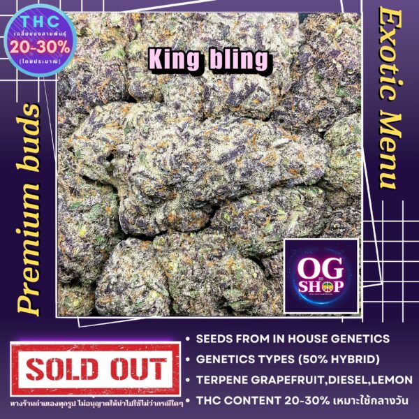 Cannabis flower Name King bling (In house genetics) Grow by OG team From OG shop Thailand ดอกแห้ง King bling (In house genetics) ปลูกโดย OG team จาก OG shop ประเทศไทย